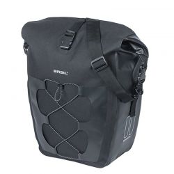 SACOCHE BASIL NAVIGATOR L CROCHETS MIK 25-31L TOILE/POLYESTER IMPERMÉABLE NOIR (26.5x14.5x42 cm)