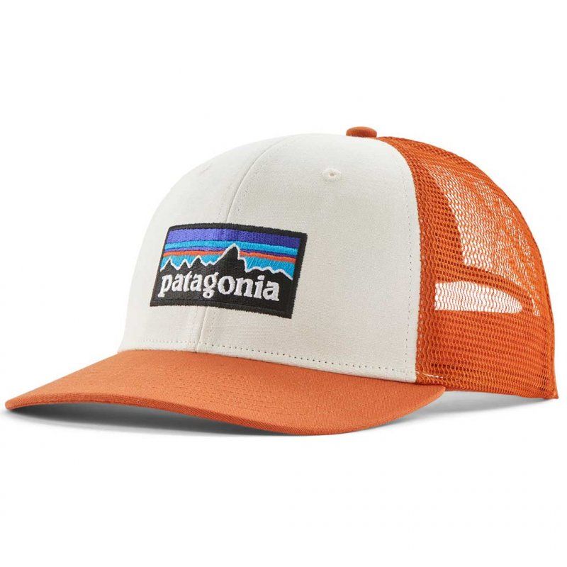 Patagonia P-6 Logo Trucker Hat white redtail rust